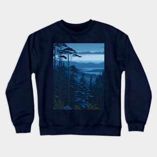 Blue Dusk Forest View #2 Crewneck Sweatshirt